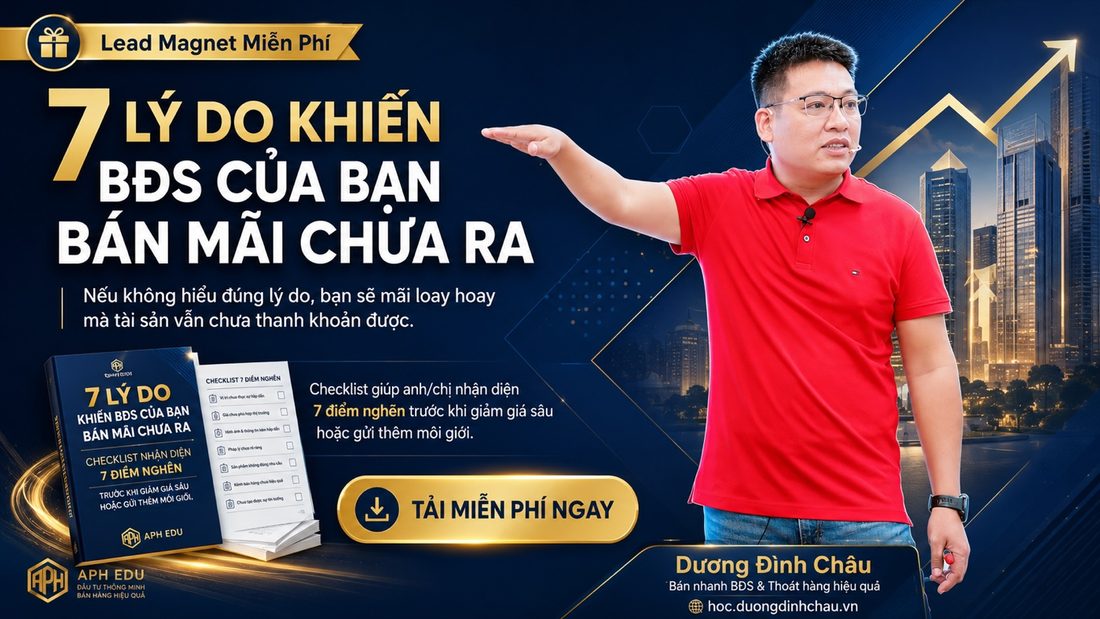 7 lý do khiến BĐS của bạn bán mãi chưa ra — Lead Magnet miễn phí, Dương Đình Châu